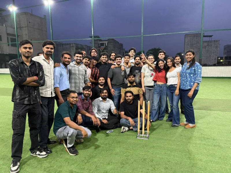 The team at a cricket evening